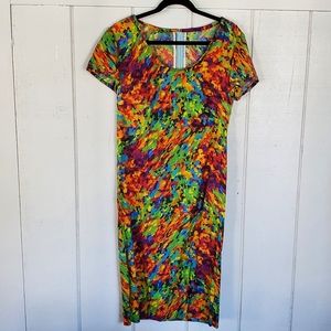 🔥VIBRANT🔥 GORGEOUS MULTI MIDI SHEATH DRESS